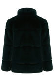 Faux Fur Coat with Funnel Neck
