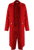 Red Side Pocketed Back Slit Coat
