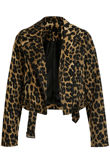 Leopard Cropped Biker Jacket
