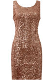 Gold Sequin Back Cut Out Bodycon Dress