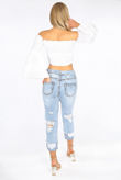 Shredded Crop Boyfriend Jeans