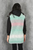 Blue Multicoloured Crochet Gilet-Copy