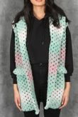 Blue Multicoloured Crochet Gilet-Copy