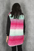 Green Multicoloured Crochet Gilet-Copy