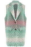 Blue Multicoloured Crochet Gilet-Copy