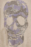 Beige Coloured Skull Detail Long Sleeve Baggy Jumper