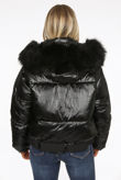 Black Fur Hood Quilted Jacket
