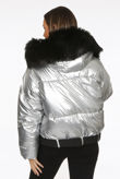 Silver Fur Hood Quilted Jacket