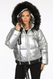 Silver Fur Hood Quilted Jacket