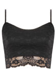 Black Floral Lace Detailed Sleeveless Tops