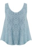 Light Blue Lace Textured Sleeveless Top