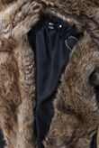 Black Golden Fur Lined PU Jacket