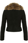 Black Suede Fur Collar Jacket