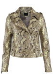Animal Pattern Faux Leather Biker Jacket 