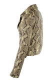 Animal Pattern Faux Leather Biker Jacket 
