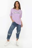 Lilac 90s Baby Slogan Oversized T-Shirt