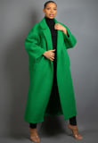 Green  Wool Blend Longline Coat