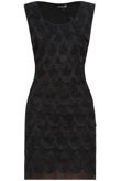 Black Lace Fall Layered Fitted Dress 