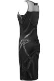 Black Mesh & Sequin Detail Side Zip Up Dress