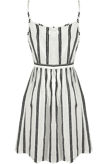 Black Stripes Button Up Cami Mini Dress