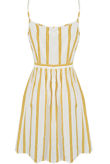 Yellow Stripes Button Up Cami Mini Dress