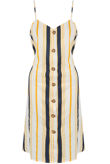 Mustard Stripes Button Up Midi Dress