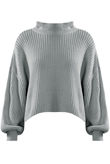 Grey Turtle Neck Cable Knit Jumpers