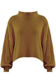 Mustard Turtle Neck Cable Knit Jumpers