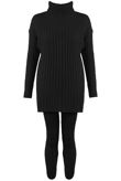 Black Polo Neck Loungewear Set