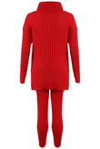 Red Polo Neck Loungewear Set