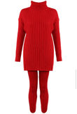 Red Polo Neck Loungewear Set