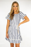 Stripes Bardot Shift Dress
