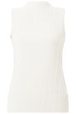 White High Neck Frill Tops