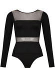 Black Mesh Panel Bodysuit