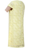 Yellow Mesh Lined Short Sleeved Shift Dress