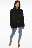 Lace Tassel Trim Denim Black Oversize Jacket 