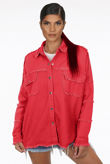 Oversized Denim Fuschia Shacket
