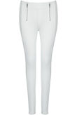 White Front Dual Zipped Pants