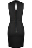  Crochet Lace Front Trim Bodycon Dress in Black