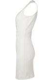  Crochet Lace Front Trim Bodycon Dress in Cream