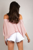 Rose Chiffon Oversized Top With Jersey Underband