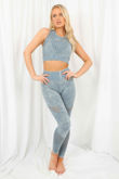 Blue Acid Wash Gym Set-
