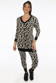  Animal Print Knitted Long Jumper & Trouser Co-Ords
