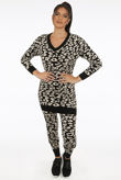  Animal Print Knitted Long Jumper & Trouser Co-Ords