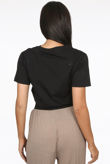 Black Diamante Heart Trim Tees