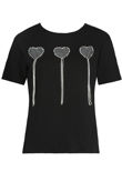 Black Diamante Heart Trim Tees