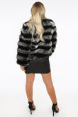 Silver Faux Fur Tier Cropped Jacket