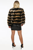 Gold Faux Fur Tier Cropped Jacket