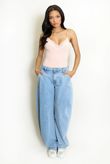 Mid Wash Oversized Balloon Jeans