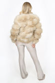 Super Soft Faux Fur Jacket In Beige 